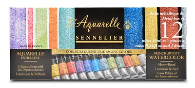 l'Aquarelle Watercolour Kit - Iridescent, 12 Pieces