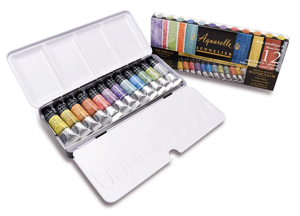 l'Aquarelle Watercolour Kit - Iridescent, 12 Pieces