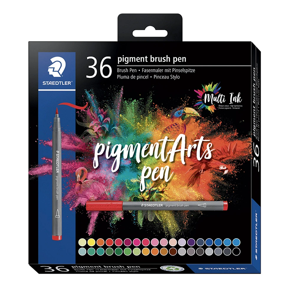 Pigment Brush Pens - 36 Pieces