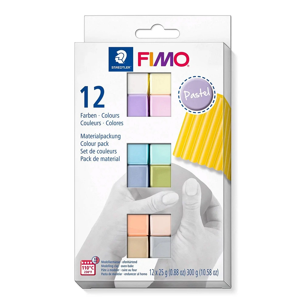 Ens. 12 pâtes à modeler FIMO® Soft - couleurs pastel