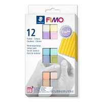 Ens. 12 pâtes à modeler FIMO® Soft - couleurs pastel