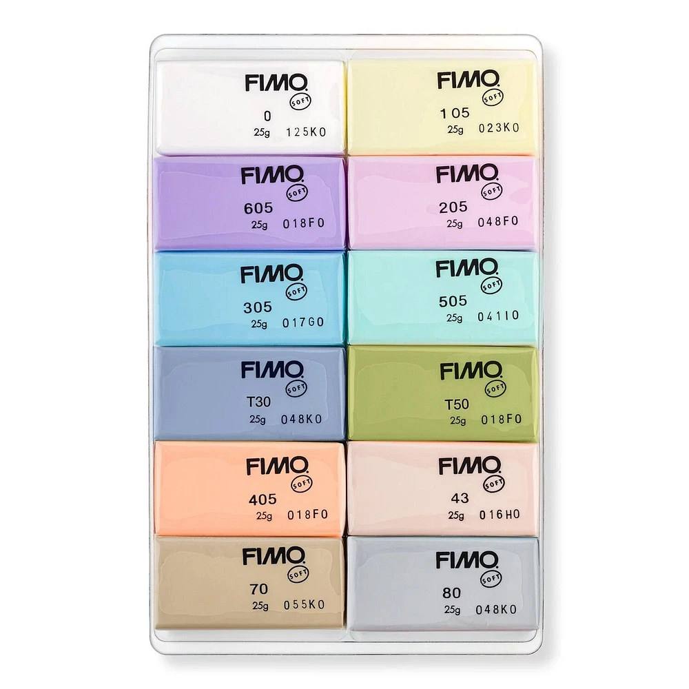 Ens. 12 pâtes à modeler FIMO® Soft - couleurs pastel