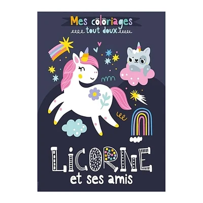 Mes coloriages tout doux : Licorne et ses amis - French Ed.