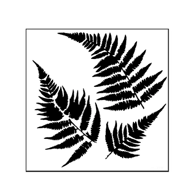 Mixed Media Stencil - Ferns, 6 x 6 in.