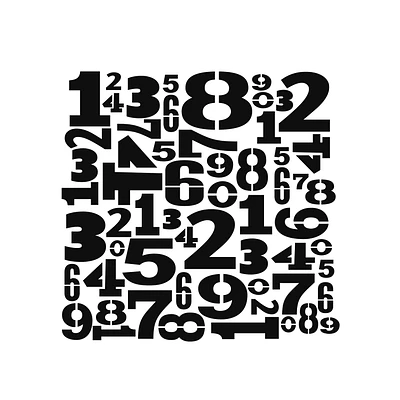 Mixed Media Stencil - Numbers, 6 x 6 in.