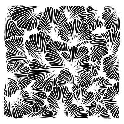 Plastic Stencil - Lush Petals, 6 x 6 in