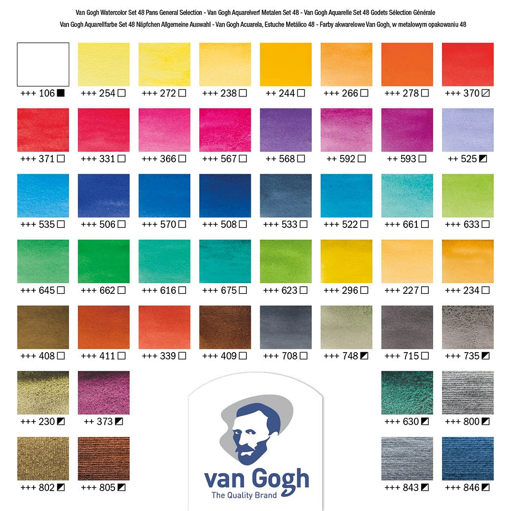 Van Gogh Watercolour Kit - 48 Half Pans