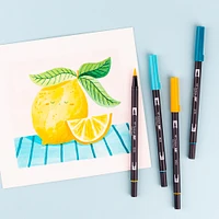 Dual Brush Pens - Lemon Squeezy, 6 Pieces