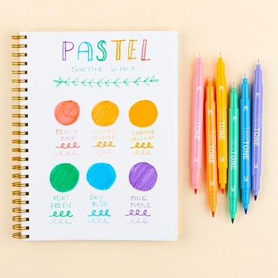 TwinTone Markers - Pastel, 6 Pieces