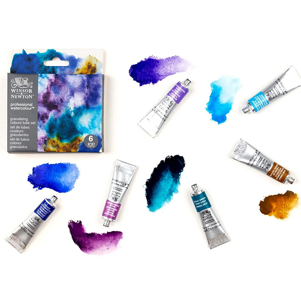 Professional Watercolour Kit - Granulating, 6 Pieces