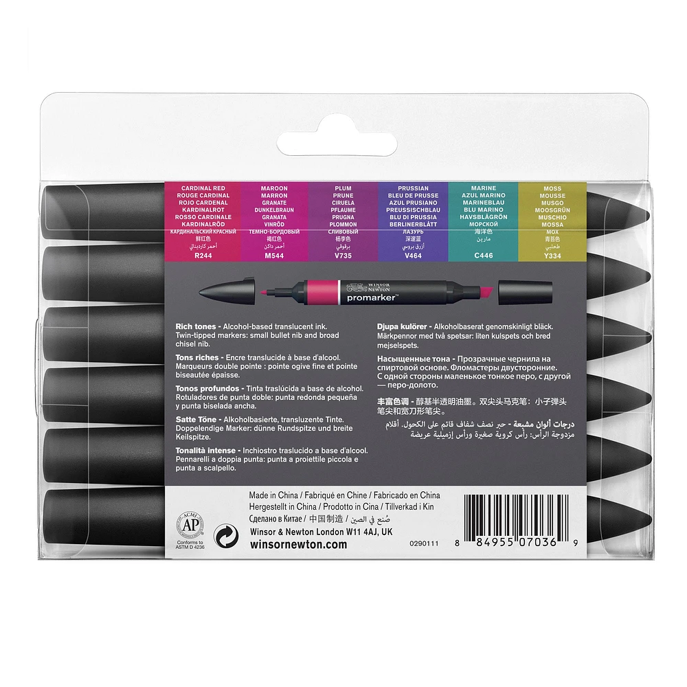 6-Piece Double-Tip Promarker Marker Set