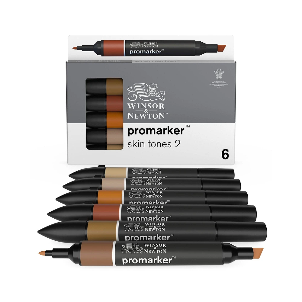 6-Piece Double-Tip Promarker Marker Set in Skin Tones