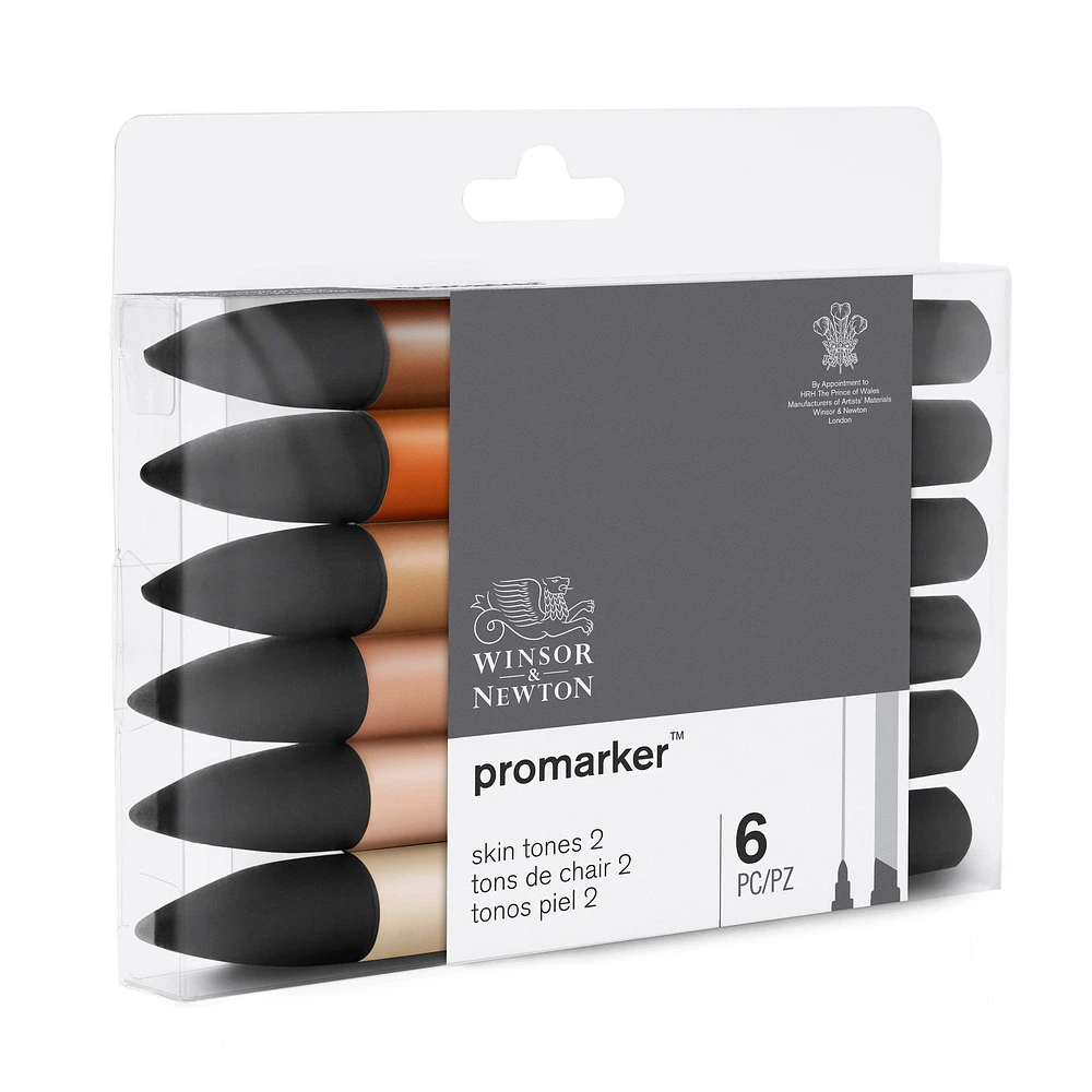 6-Piece Double-Tip Promarker Marker Set in Skin Tones