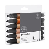 6-Piece Double-Tip Promarker Marker Set in Skin Tones