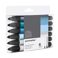 6-Piece Double-Tip Promarker Marker Set - Skyscape Tones
