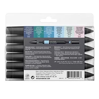 6-Piece Double-Tip Promarker Marker Set - Skyscape Tones
