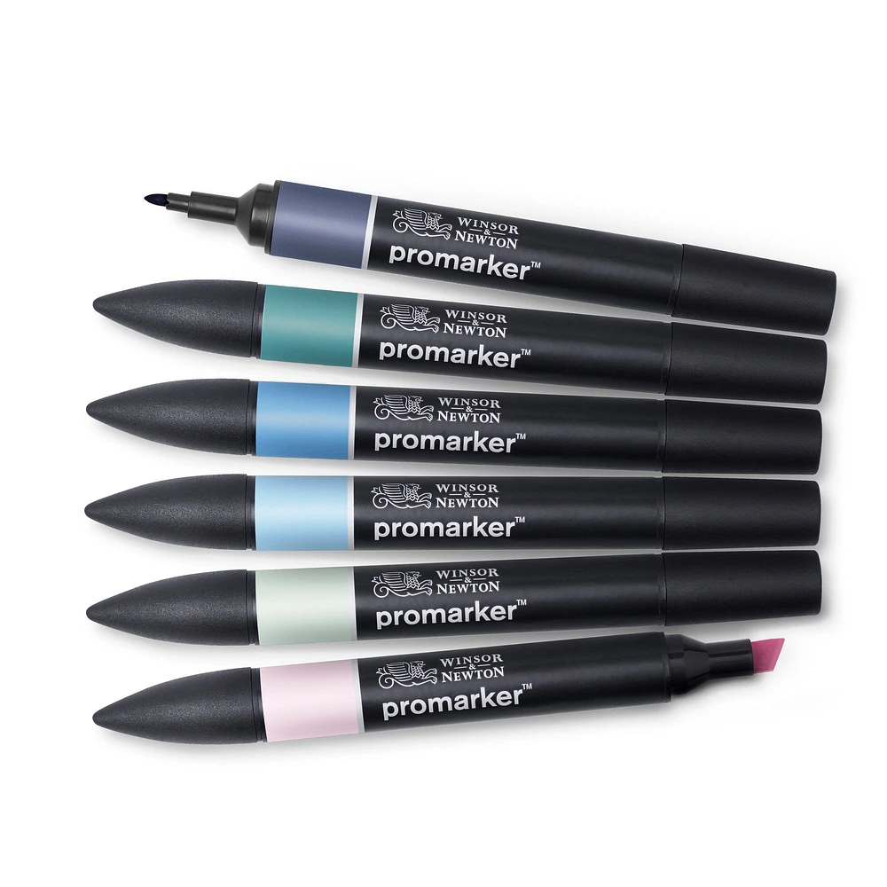 6-Piece Double-Tip Promarker Marker Set - Skyscape Tones