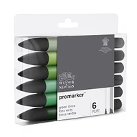 6-Piece Double-Tip Promarker Marker Set - Green Tones