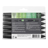 6-Piece Double-Tip Promarker Marker Set - Green Tones