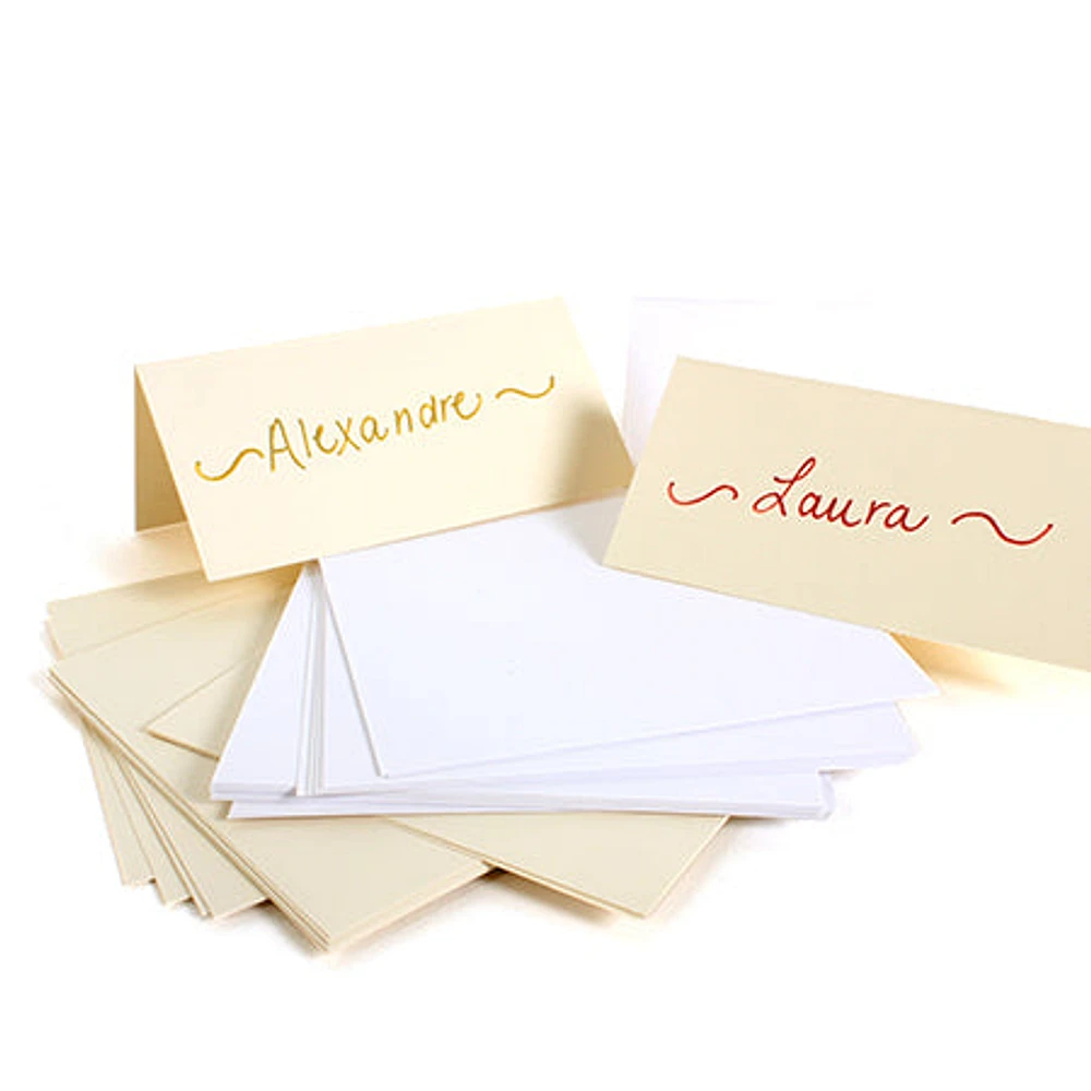 25 Place Cards 10 x 10 cm - White