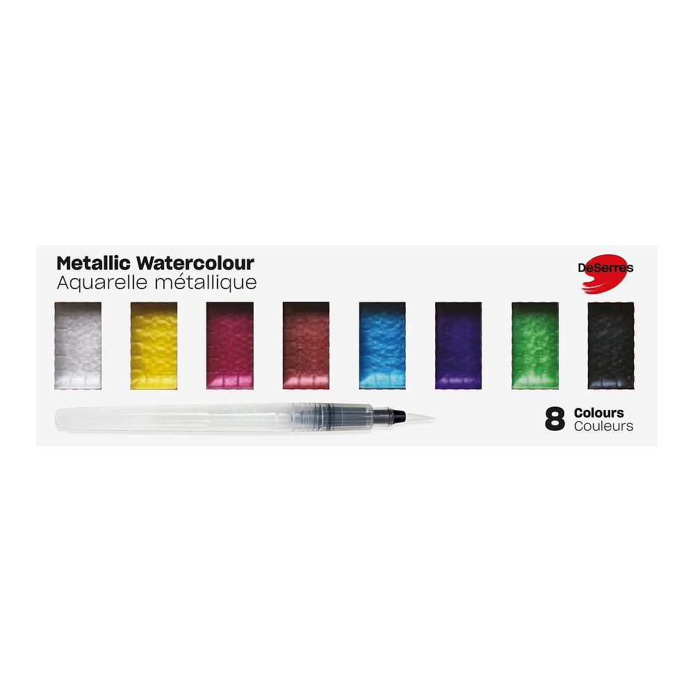 Metallic Watercolour Kit - 8 Half Pans