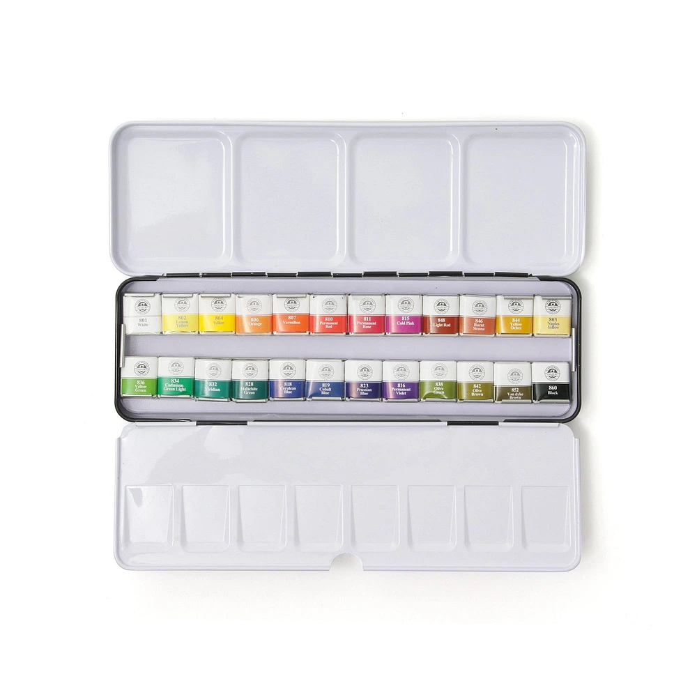 Professional Watercolour Kit - 24 Half Pans