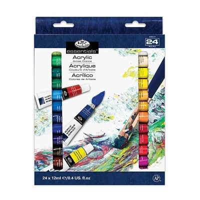 Ensemble acrylique Essentials - viscosité moyenne, couleurs assorties, 24 pièces