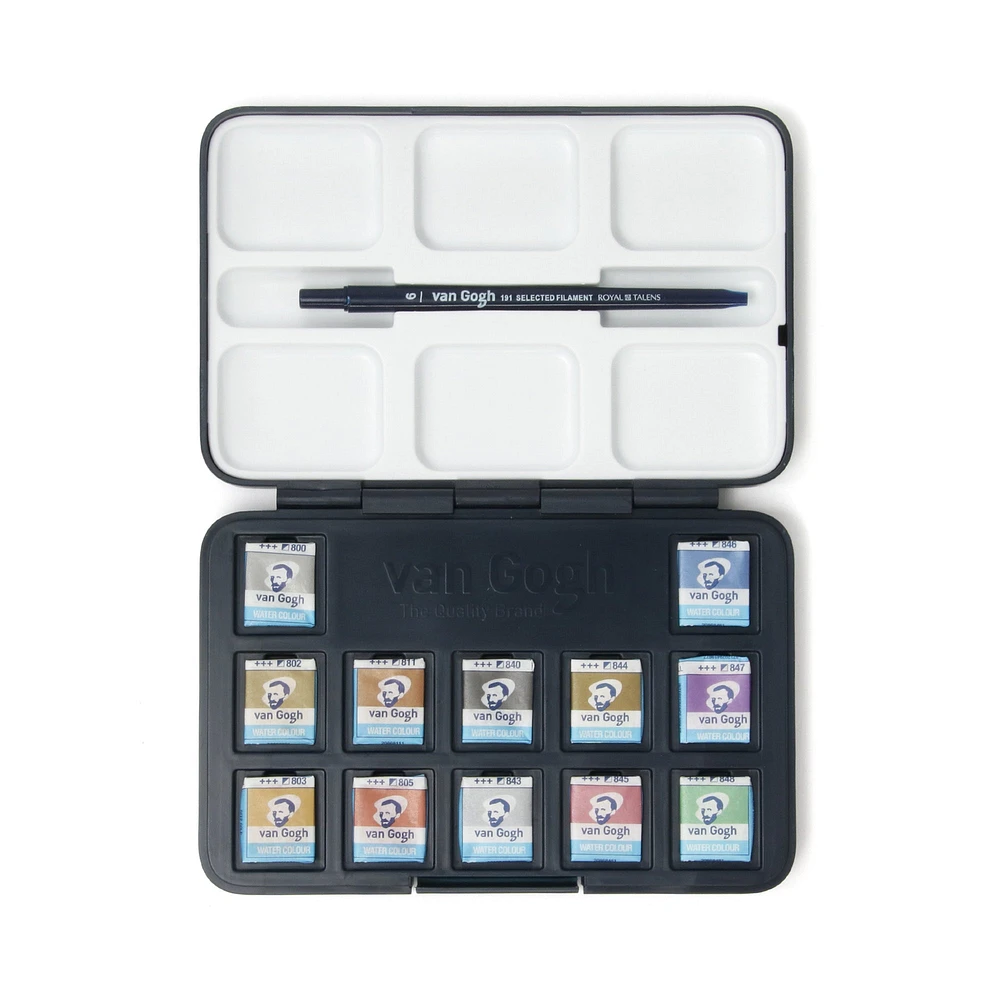 Metallic & Interference Watercolour Kit - 12 Half Pans