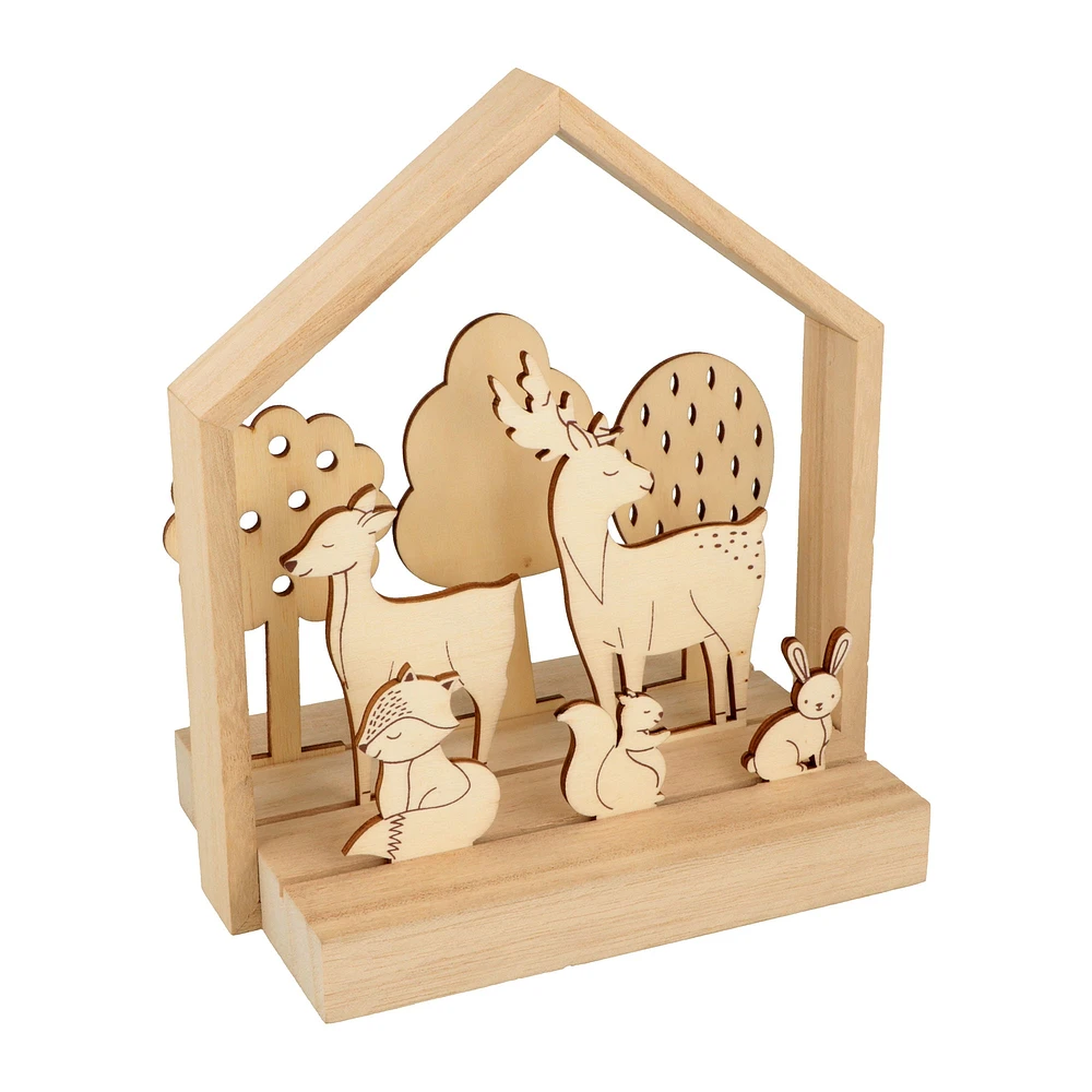 Kit créatif maison en bois avec animaux