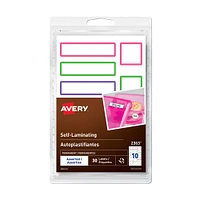 30-Pack Self-Laminating Labels - Neon