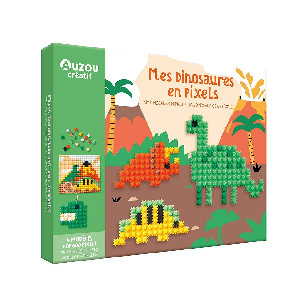 Mes dinosaures en pixels - French Ed.