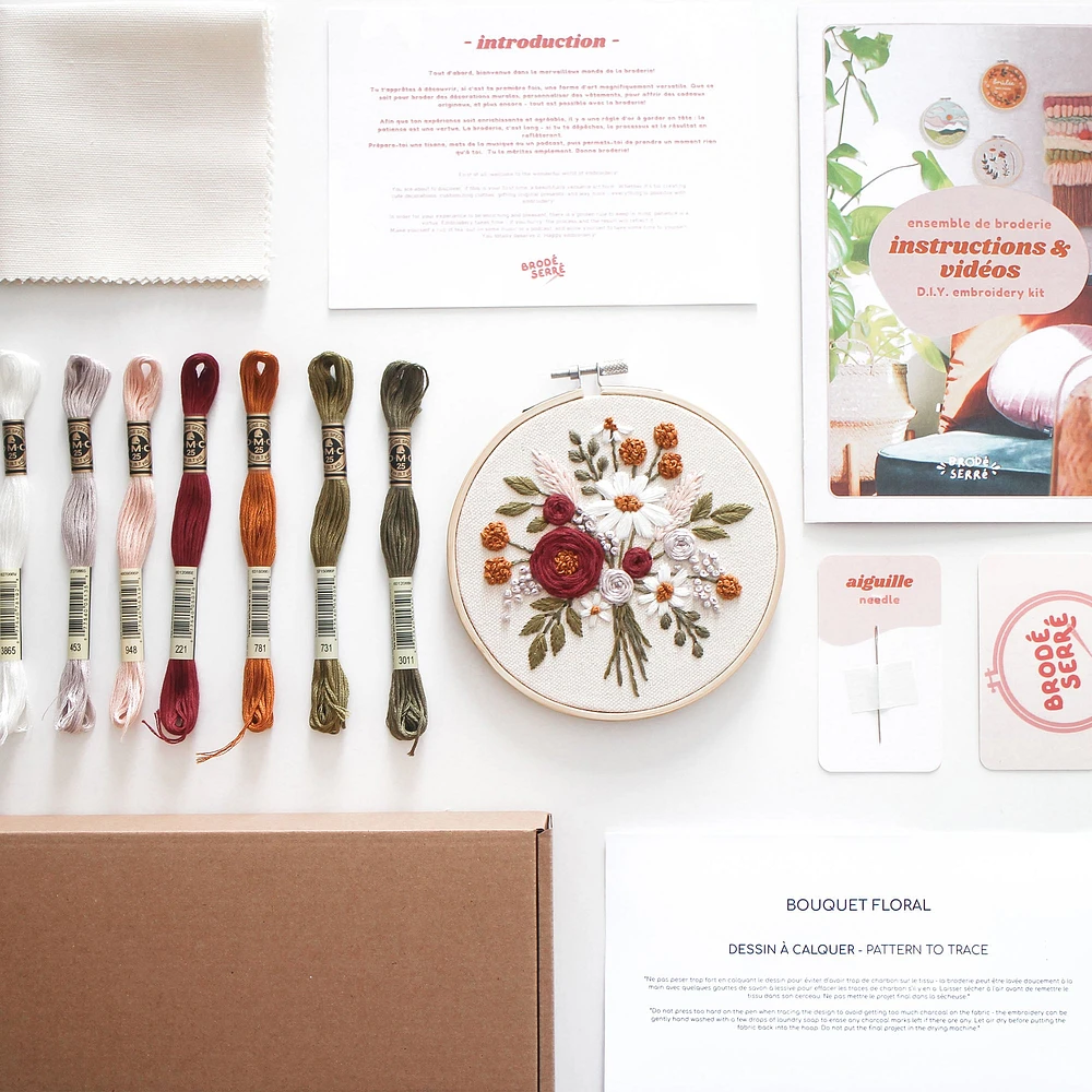 Kit broderie DIY - bouquet floral