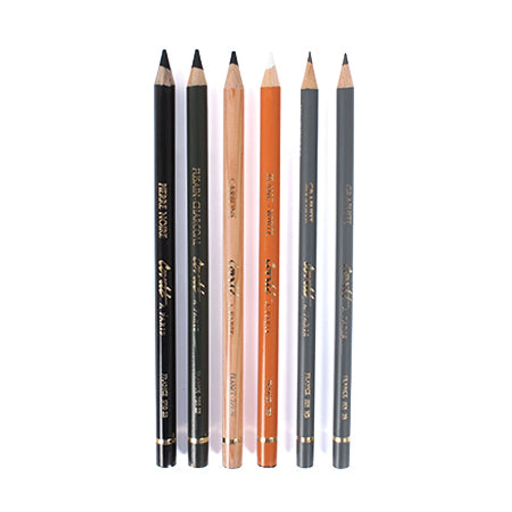 Set of 6 Conté Drawing Crayons