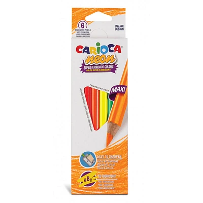 Ens. 6 crayons de couleur maxi - néon