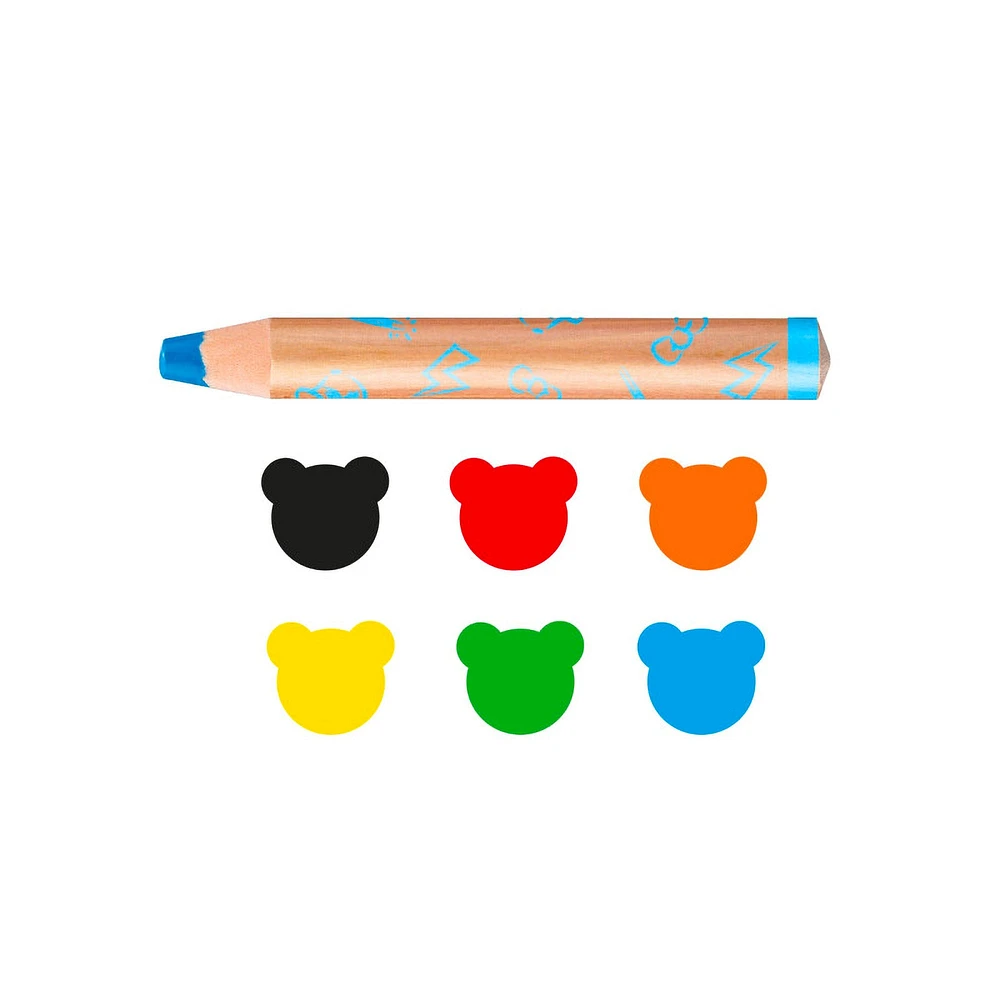 Ens. 6 crayons 3-en-1 Baby