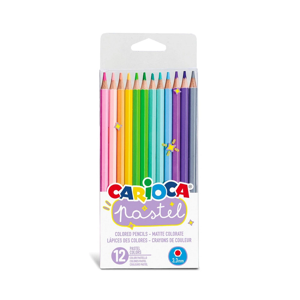 Ens. 12 crayons de couleur - pastel