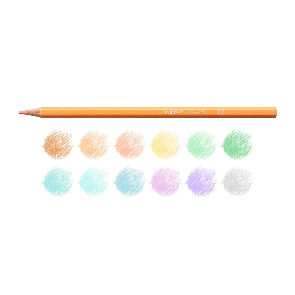 Ens. 12 crayons de couleur - pastel