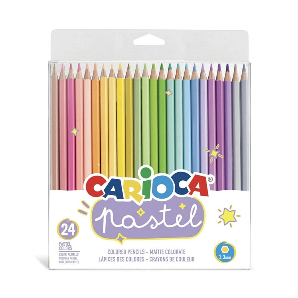 Ens. 24 crayons de couleur - pastel