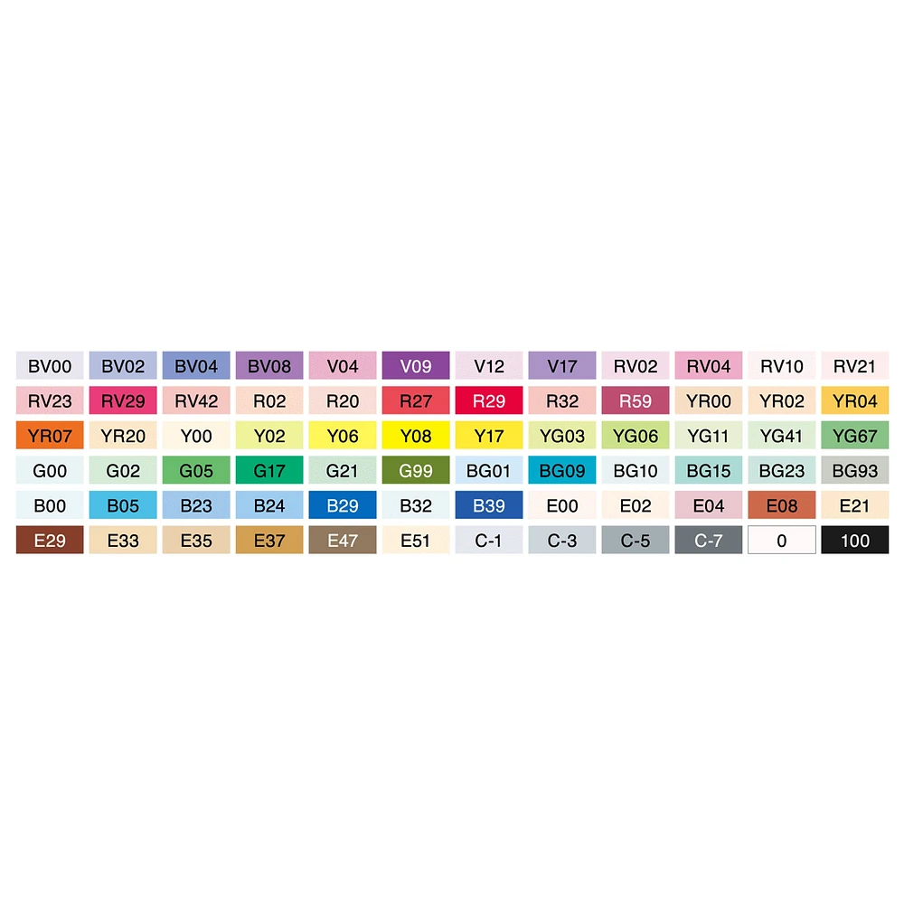 Copic Ciao Markers - Set A, 72 Colours