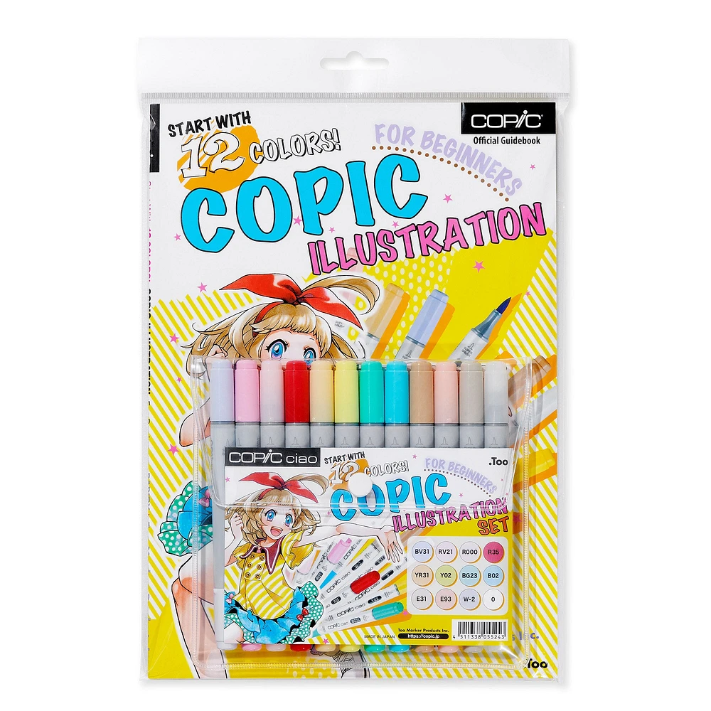 Ens. illustration marqueurs Copic Ciao - 12 couleurs