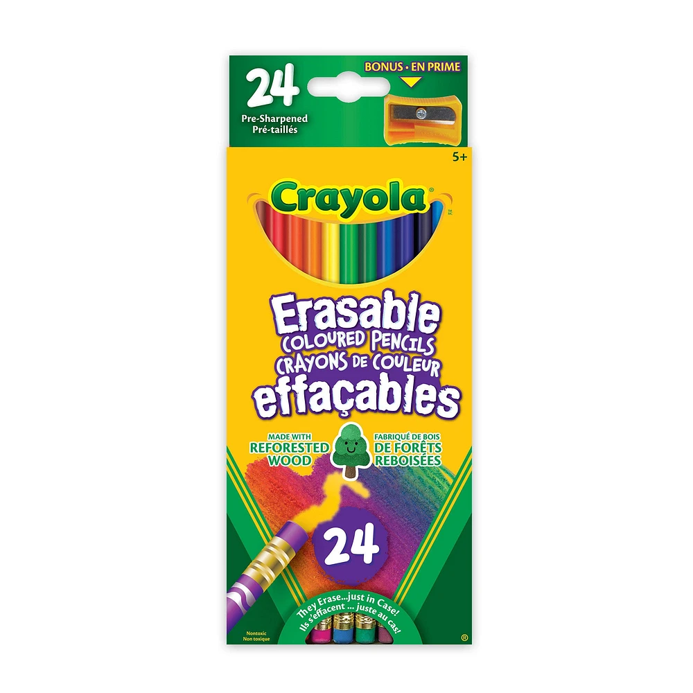 24-Pack Erasable Coloured Pencils