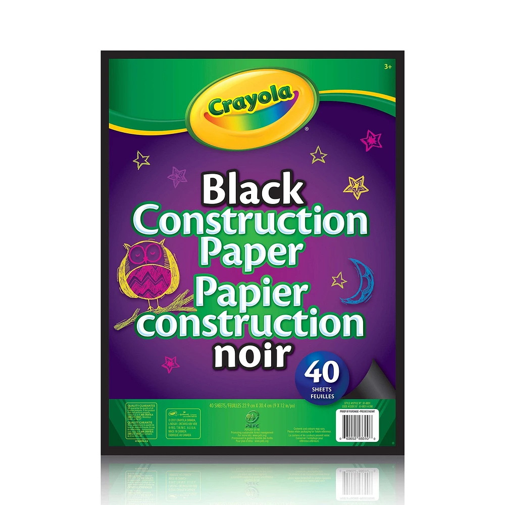 Bloc de papier construction noir - 40 feuilles