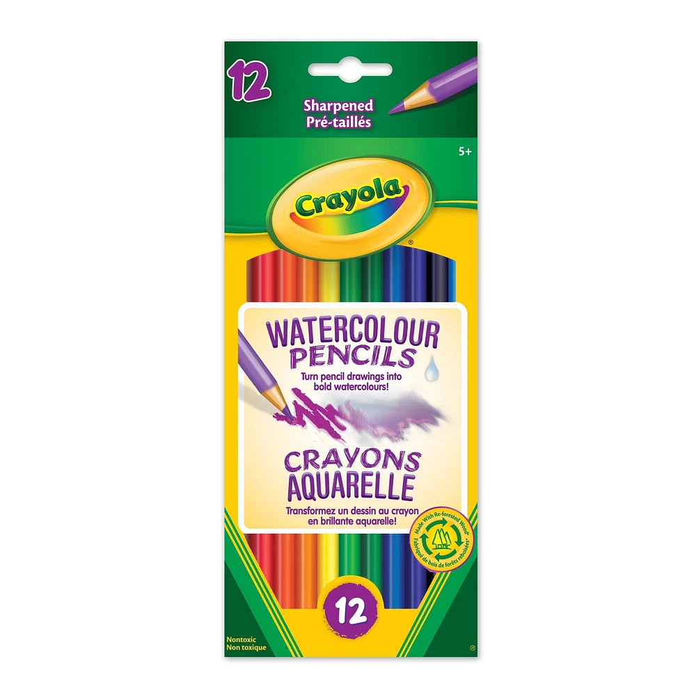 Ens. 12 crayons aquarellables