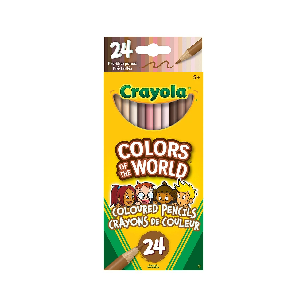 Ens. 24 crayons de couleur - tons de peau