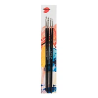 4-Piece Snow Synthetic Paintbrush Set - D