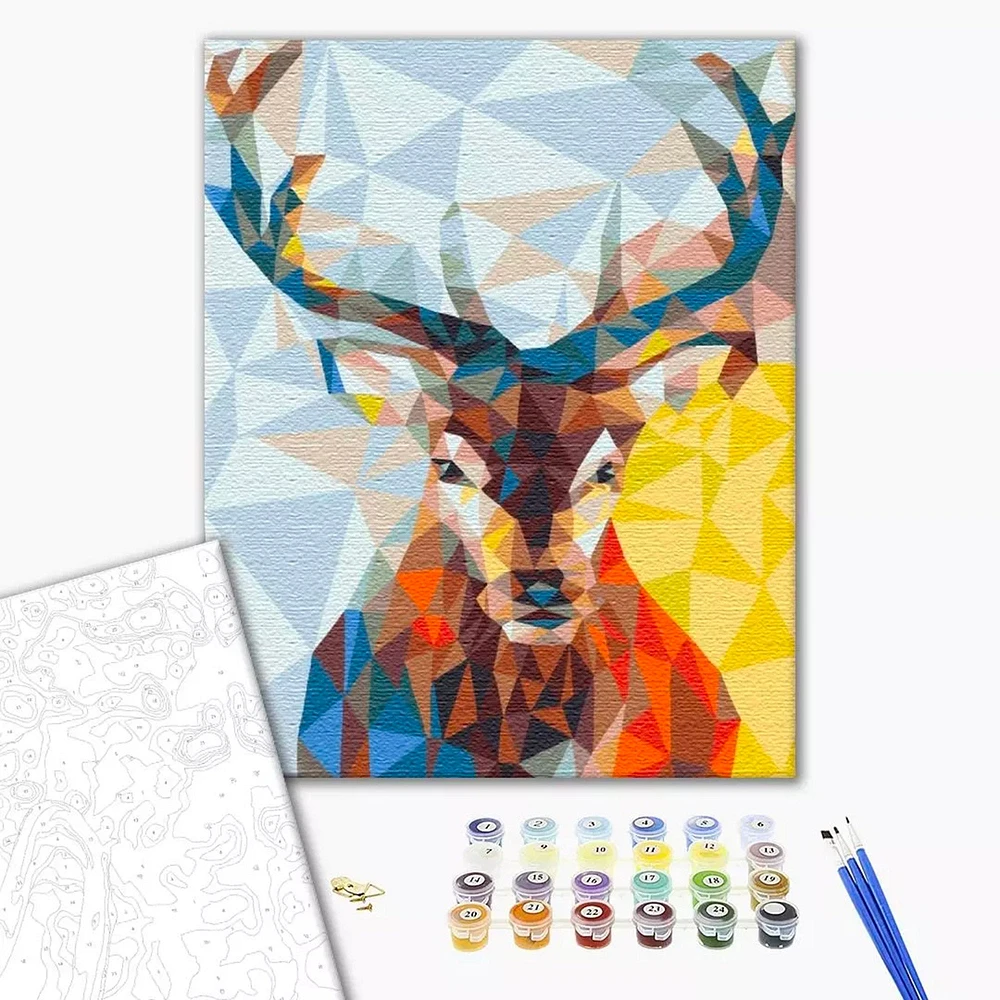 Kit peinture à numéros - « Cerf en kaléidoscope »