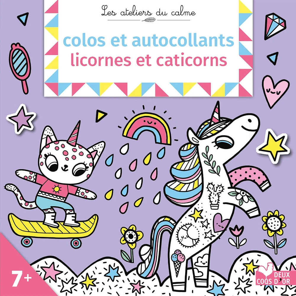 Colos et autocollants : Licornes et caticorns - French Ed.