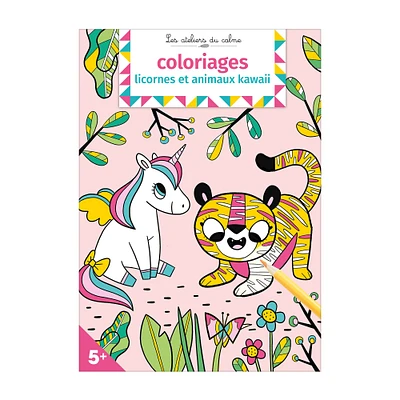 Coloriages licornes et animaux kawaii - French Ed.