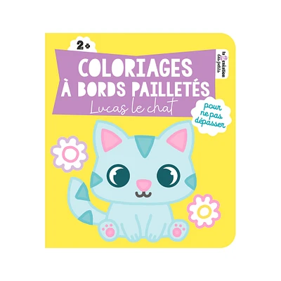 Coloriages à bords pailletés : Lucas le chat - French Ed.