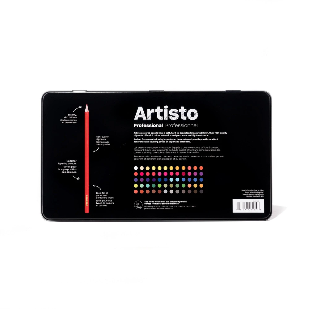 Ens. 60 crayons de couleur Artisto Professionnel
